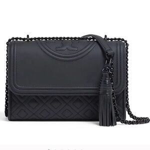 Tory Burch Black Matte Quilted handbag